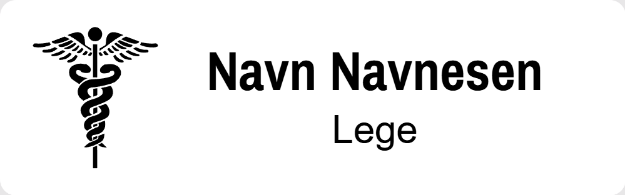 Bilde av Navneskilt for lege med klemme – klipses enkelt på legefrakk