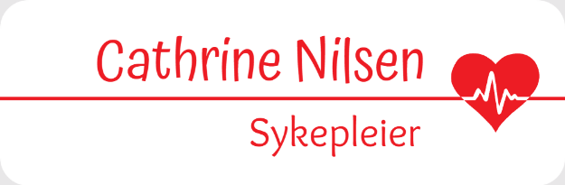 Bilde av Navneskilt for sykepleier, med nål eller magnetfeste