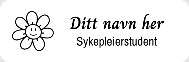 Bilde av Navneskilt med blomst for helsepersonell - Med nål eller magnet