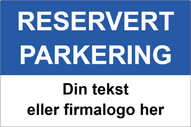 Bilde av Skilt: Reservert parkering for ansatte, med firmanavn og egen tekst