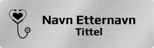 Bilde av Navneskilt med klemme, med navn og valgfri tittel