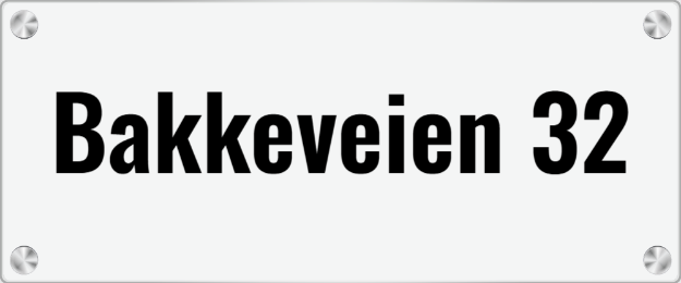 Bilde av Husskilt i akryl med gatenavn og nummer