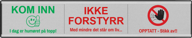 Bilde av Morsomt ledig/opptatt skilt med valgfri tekst