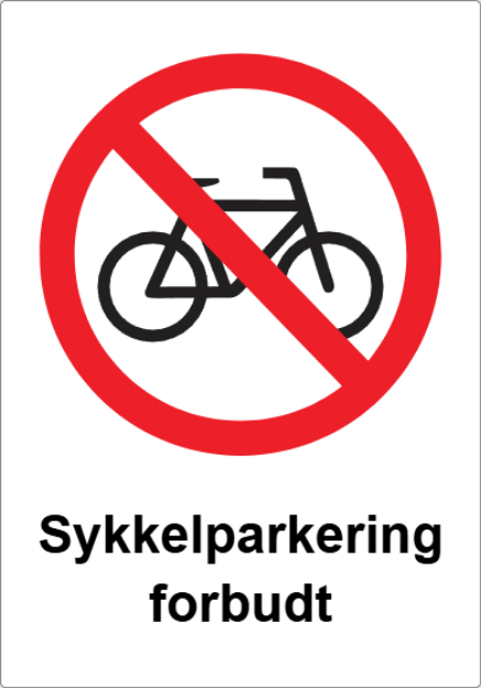 Bilde av Sykkelparkering forbudt skilt