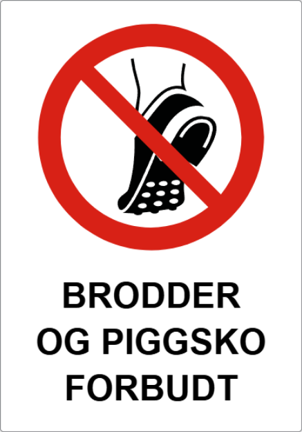 Bilde av Brodder og piggsko forbudt skilt