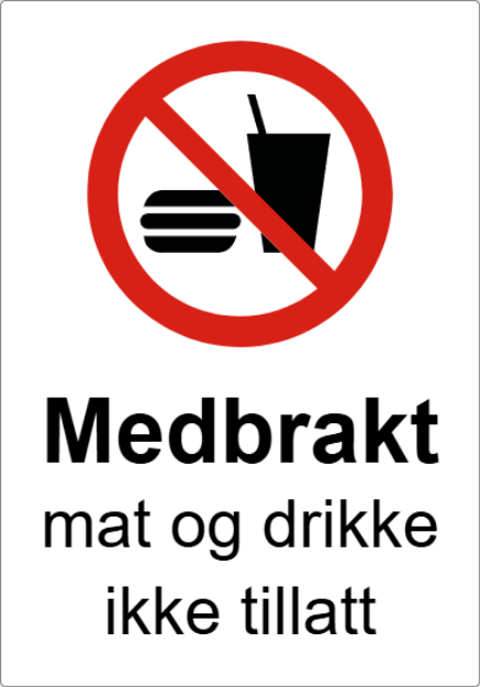 Bilde av Medbrakt mat og drikke ikke tillatt