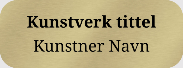Bilde av Merkeskilt for kunst, maleri og fotografi - messinglook med gravert tekst