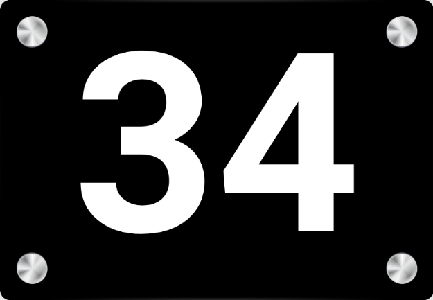 Bilde av Moderne svart husskilt med husnummer