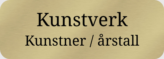Bilde av Merkeskilt for kunst, maleri og fotografi - messinglook med gravert tekst