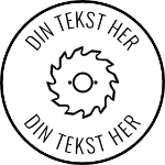 Bilde av Rundt svitrykk med logo og tekst, for merking av treprodukter