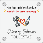 Bilde av Dørskilt til bilmekaniker - Her bor en mekaniker