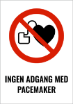 Bilde av Ingen adgang med pacemaker - ISO 7010 skilt