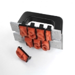 Stempelholder for 40mm tall, for stempling av variabelt leverandørnummer på tømmer og trevirke. Med bark- og isskrape.