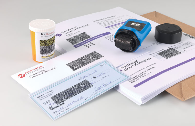 Trodat personvernrulle som effektiv skjuler / sladder personvernopplysninger og sensitiv informasjon på brev, resepter, medisiner og dokumenter